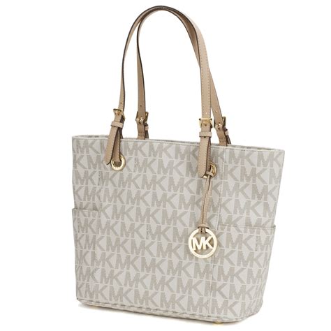 michael kors jet set leather tote bag vanilla|Michael Kors packable tote.